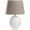 ONLI Lampada da Tavolo in Ceramica Paralume, Bianco, Tortora, Piccola