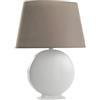 ONLI Lampada da Tavolo in Ceramica Bianca con Paralume Tortora
