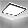 B.K.Licht - Pannello LED a luce indiretta, piatto, bianca neutra, pannello LED soffitto, pannelli led, soffitto, pannelli luminosi LED, luce, 29,3x29,3x2,8 cm, nero