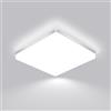 Comely Lampada da soffitto LED 30x30 cm, 48W Bianco Freddo 6500K, Plafoniera LED piatta bianca, IP44 impermeabile, Risparmio energetico, Per il bagno, Cucina, Ufficio, Corridoio, Soggiorno