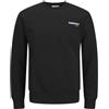 JACK & JONES Printed Sweat Crew Neck Jjcharge-Felpa con Scollo Rotondo, Nero, XXL Uomo