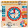 FANCY Calendario Orologio Legno Bambini Inglese - Giochi per Imparare L'Inglese, l'orario, la Data, i Giorni della Settimana, i Mesi, Le Stagioni e Il Tempo atmosferico - Gioco Educativo