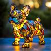 Generico Lampada Bulldog Francese, 7.87 Pollici Serie Cani Luce Notturna Artistica, Lampada Tavolo Resina Macchiata, Animale Simpatiche Cani Lampade Comodino Tema Luci Artistiche, Per Decorazioni Camera Letto