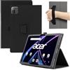 MEMELOKA Custodia per Acer Iconia Tab A10 10.1 Pollici, Ultra Sottile Morbido Cover in Pelle PU con Cinturino da Polso e Auto Svegliati/Sonno[Funzione di Supporto], Nero