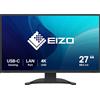 EIZO Monitor PC 27 3840 x 2160 Pixel 4K Ultra HD IPS Luminosità 350 cd/m2 Risposta 5 ms colore Nero - FlexScan EV2740X-BK
