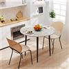 FATIVO Tavolo Rotondo da Pranzo Marmo Bianco: 80x80cm Tavolo da Cucina 2-4 Posti Tavolo da Riunione Rotondo Soggiorno Moderno Antigraffio Tondo Tavolo Scandinavo Bianco Lucido Metallo Telaio
