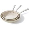 Redchef Set Padelle 3 Ceramica Antiaderenti, 3 Padelle 20/24/28 Cm Con Antiaderenti In Alluminio, Batteria Pentole Induzione Per Tutti I Piani Cottura,Senza Ptfe, Pfas, Pfoa, Adatte Per Forno, Beige