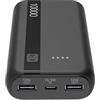 Cellularline - Power Bank 10000 - Capacità: 10000mAh - Input: 1xUSB-C 10.5W - Output: 1xUSB 12W - Celle: Li-ion Battery - LED luminosi indicano carica residua - Nero