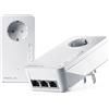 devolo Magic 2 LAN triple Starter Kit, adattatore Powerline, fino a 2.400 Mbps, 3 porte LAN Gigabit, bianco