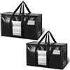 TAILI 2 Pack Borse Per Trasloco extra-large, borse da trasporto robuste con cerniera per lo stoccaggio,cambio stagione contenitori, custodia nera per traslochi salvaspazio, alternativa allo scatolone