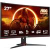 AOC Gaming CQ27G2SE - Monitor curvo QHD da 27 pollici, Adaptive Sync (2560x1440, 165 Hz, HDMI 1.4, DisplayPort 1.2) nero/rosso
