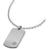 SAVE BRAVE Barney, collana da uomo in acciaio inox con piastra di incisione in argento, chiusura a moschettone, lunghezza: 50 + 10 cm, senza nichel e piombo, inclusa confezione regalo, 60 cm, Acciaio