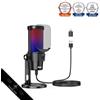 Veetop Microfono a Condensatore USB Microfono da Gioco Microfono PC Illuminaz...