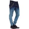 Cipo & Baxx Pantaloni jeans da uomo, fantasia Destroyed Slim Fit Denim, 155-blu, 40W x 34L