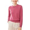 E-girl SPR2449 - Maglione da donna, 95% cashmere, girocollo, a maniche lunghe, in lana di cashmere, tinta unita, Colore: rosa., 46