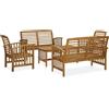 Tecno Arredo 3 Outdoor Set Divani da Giardino 5 pz in Legno Massello di Acacia