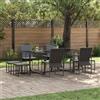 Tecno Arredo 3 Outdoor Sgabelli da Giardino Set di 10 Nero e Grigio Scuro Textilene