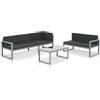 Tecno Arredo 3 Outdoor Set Divani da Giardino 3 pz con Cuscini in Alluminio Nero