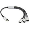 Ruiogoe USB C Maschio a 3 USB C Femmina Splitter Cavo Convertitore Più Hub Porta USB C Hub Power Split Adattatore 30 cm