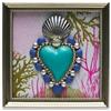 Henriette quadro cornice 13 cm con piede cuore argento cod.18824