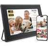 CECGAN Cornice per foto digitale WiFi da 32 GB, cornice portafoto Frameo da 10,1 pollici, touch screen HD IPS 1280 x 800, rotazione automatica, condividi foto e video istantaneamente tramite l'app Frameo da