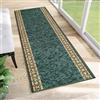 TAPISO Agadir Tappeto Passatoia Runner Antiscivolo Pelo Corto Al Metro Design Moderno Motivo Astratto Sfumature Verde Beige Corridoio Cucina Ingresso Entrata Ufficio 67 x 320 cm