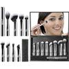 BEILI Set Di Pennelli Per Il Trucco Da Viaggio Per Occhi, 8 Pennelli Portatili a Doppia Faccia Per Eyeliner, Pennello Per Ombretto, Pennello Per Contorno, Sfumatura Labbra Con Scatola Con Specchio