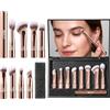BEILI Set di Pennelli per Trucco Occhi da Viaggio (Oro Rosa)