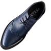 YIRENHUANG ANUFER Uomo Inteligente Punta Scarpe da Sera Allacciare Formale attività Commerciale Nozze Brogues Blu Marino P110 EU45