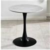 Generic Tavolo da pranzo moderno in marmo da 60 cm, rotondo, con base in metallo, elegante mobile per tavolo da pranzo a 4 posti, disponibile in 3 misure e 6 colori