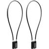 RESET-204 (2 Pack) Lucchetto a Combinazione 4 Cifre con Cavo Lungo 50 cm, Ø 5 mm | Per Sci, Snowboard, Bici, Moto, Cancelli, Bidoni Esterni, Campeggio | Cavo in Acciaio Intrecciato