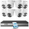 ZOSI 5MP Kit videosorveglianza PoE, 16CH 4K NVR con 4TB HDD, 8x 5MP Telecamera PoE, AI Rilevamento di Persone e Veicoli, Audio Bidirezionale, Visione Notturna a Colori, C225