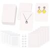 Swpeet Kit di 300 Biglietti di Visualizzazione per Orecchini Bianchi, 100 Pezzi 8,9 x 6,1 cm con Chiusure in Silicone e Sacchetti Autosigillanti, per Collane e Gioielli