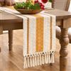 Aisybaklyn Runner da Tavola Arancia 30x140 cm Boho Moderno Runner Tavolo con Strisce Decorative e Frange in Cotone Intrecciato per Cucina Rustica Cene Familiari e Decorazioni Bohémien Casa
