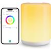 Meross Lampada da Comodino WiFi, Luce Notturna Bambini, Abat Jour da Comodino Smart RGBWW, Dimmerabile, Compatibile con Apple HomeKit, Alexa e Google Home, Controllo Vocale, Luce Notturna con Cavo USB
