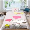 Guofuos Snoopy Set Di Biancheria Da Letto A Stampa 3D Coperchio Piumone 3 Pezzi Set Di Coperture Per Trapunta in Microfibra Morbida Con Cerniera E Federa, Facile Cura, Per Ragazzi Ragazze Single（135x200cm）