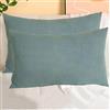 SWJ-swjssb Copri Cuscini Velluto A Coste - Set di 2, Fodere Quadrato E Rettangolare, Copricuscino Elasticizzati con Cerniera, per Divano E Camera da Letto, Lavabili(Teal Green,40x80 cm Set of 2)