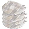 emmevi Set 4 Cuscini Sedia Rotondi Cotone Con Lacci Lavabili Morbidi Coprisedia Tondi Shabby Chic Moderni
