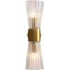 DZQWLL Applique da Parete Moderna in Oro Spazzolato, Illuminazione per Il Bagno con Cristallo in Vetro Trasparente, Applique da Parete con Illuminazione su e Giù, apparecchio da Parete per Interni