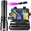 BEYSTE Torcia LED Potente Professionale 500000 Lumens, Torcia LED Ricaricabile USB, Torce LED Alta Potenza Ricaricabili Zoomabile, IPX6 Torcia Tattica Militare Per Campeggio Trekking Emergenza