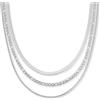 GD GOOD.designs 3 pezzi di collana in acciaio inossidabile per donna - Set di collane resistenti all'acqua in oro 18K, oro rosa o argento | Collana a strati - Collana a serpente (2mm, 4mm), Collana Figaro (4mm)