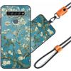 JEZSTHAI JEZSHTAI Custodia con Motivo per LG K61 Cover Antiurto con Cordino,Morbido Cover con Collana Bumper Case LG K61 Custodia in Silicone con Regolabile Catena per Cellulare,Cover*A10