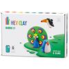 Hey Clay Birds 2, pasta modellabile medium set Uccelli 2. Argilla da Modellare per Bambini in confezione da 3 soggetti con 6 colori. Set medio da 3 uccelli e 6 colori. Con App interattiva. Atossica