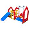 LittleTom Palestrina per Bambini 1-4 Anni 155x135cm Casetta Gioco incl Scivolo Altalena Scalata Rosso Giallo Blu