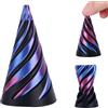 Gosknor Fidget Toys Spirale, Stampato in 3D Cono Impossibile Scultura Passante a Piramide Impossibile Giocattolo Fidget Passante a Elica per il Rilassamento dallo Stress (Nero Viola)