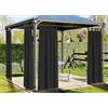 BIANCHERIAWEB Tenda Gazebo 160x270 per Esterno Passanti con Bottoni Tinta Unita Ideale per Giardino Terrazzo Springfield Colore Antracite