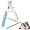 Aomig Tagliaunghie per Cane, Forbici per Cani Unghie, Acciaio Inossidabile Tagliaunghie Gatto Professionale, Gatti Cani Forbici tagliaunghie con Guardia, Pet Tagliaunghie Indolore（Blu e Bianco）