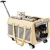 MR.BLACAT Trasportino Doppio per 2 Gatti con Ruote & Base Rimovibile - 2-in-1 Grande Trolley per 2 Gatti, Tessuto Traspirante e Antigraffio - Ideale per Viaggi in Auto,Veterinario (53Lx44Bx33H cm)