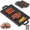 Mihoho Griglia Bistecchiera rettangolare, piastra antiaderente da 45X22cm per griglia a gas, piastra per griglia a carbone per esterno/campeggio (45cm)
