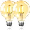 EYLM LED Lampadina Vintage Edison, Lampadina Vintage E27 Dimmerabile 4W 2700K Bianco Caldo per un'illuminazione Nostalgica e Retrò nel Bar di Casa, Forma a Globo (G80) (2)